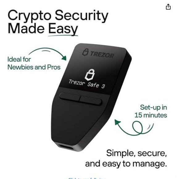 New Trezor Safe 3 Passphrase & Secure Element Protected Crypto Hardware Wallet - Picture 2 of 5